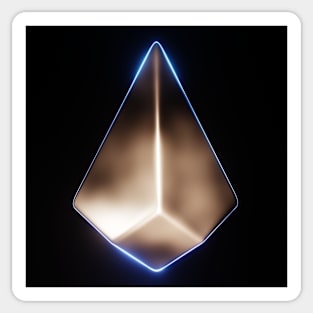 Bright Glowing Metallic Arrowhead Design Sticker